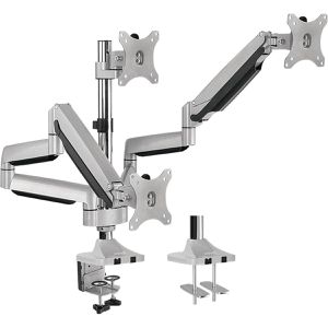 LogiLink Monitorhalterung BP0052, VESA 75x75 & 100x100 mm, für Tisch, höhenverstellbar, drehbar, bis 32 Zoll, 3 Monitore