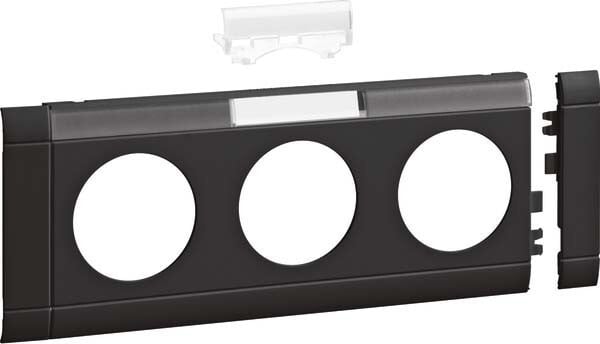 Hager GB080319011 Afdekplaat, Zwart Grafiet, ABS, B: 80 mm, H: 212 mm