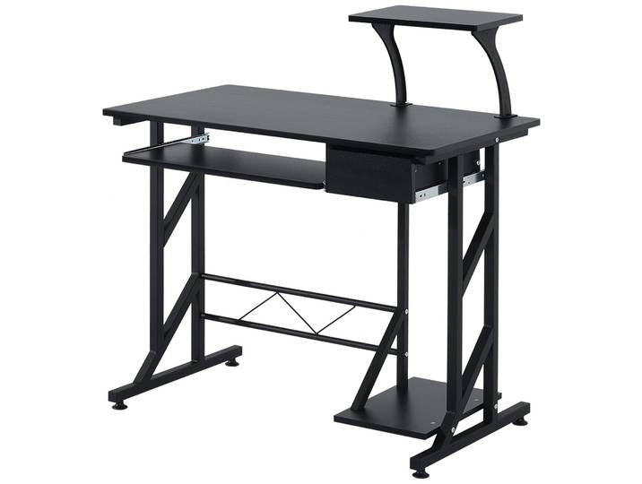 Table d'ordinateur Homcom avec tiroir, support pour clavier, haut-parleurs CPU 90x50x100cm
