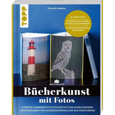 Motivblock - Bücherkunst mit Fotos. In Streifen geschnittene Fotos in ein Buch geklebt ergeben ein beeindruckendes Bild, Taschenbuch von Dominik