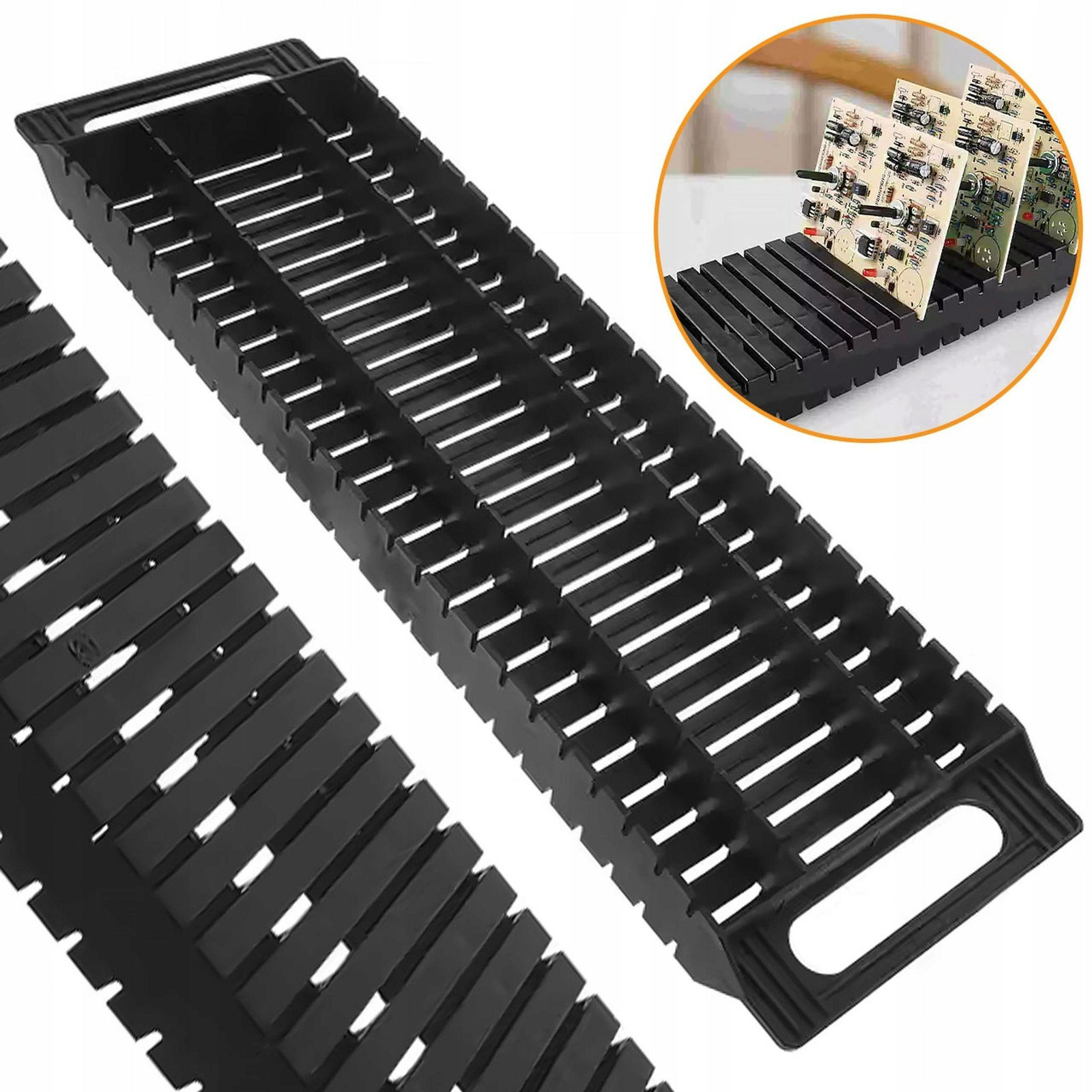 ROSFIX PCB Standaard Houder – Antistatisch ESD – B/D/H: 470 x 135 x 30 mm