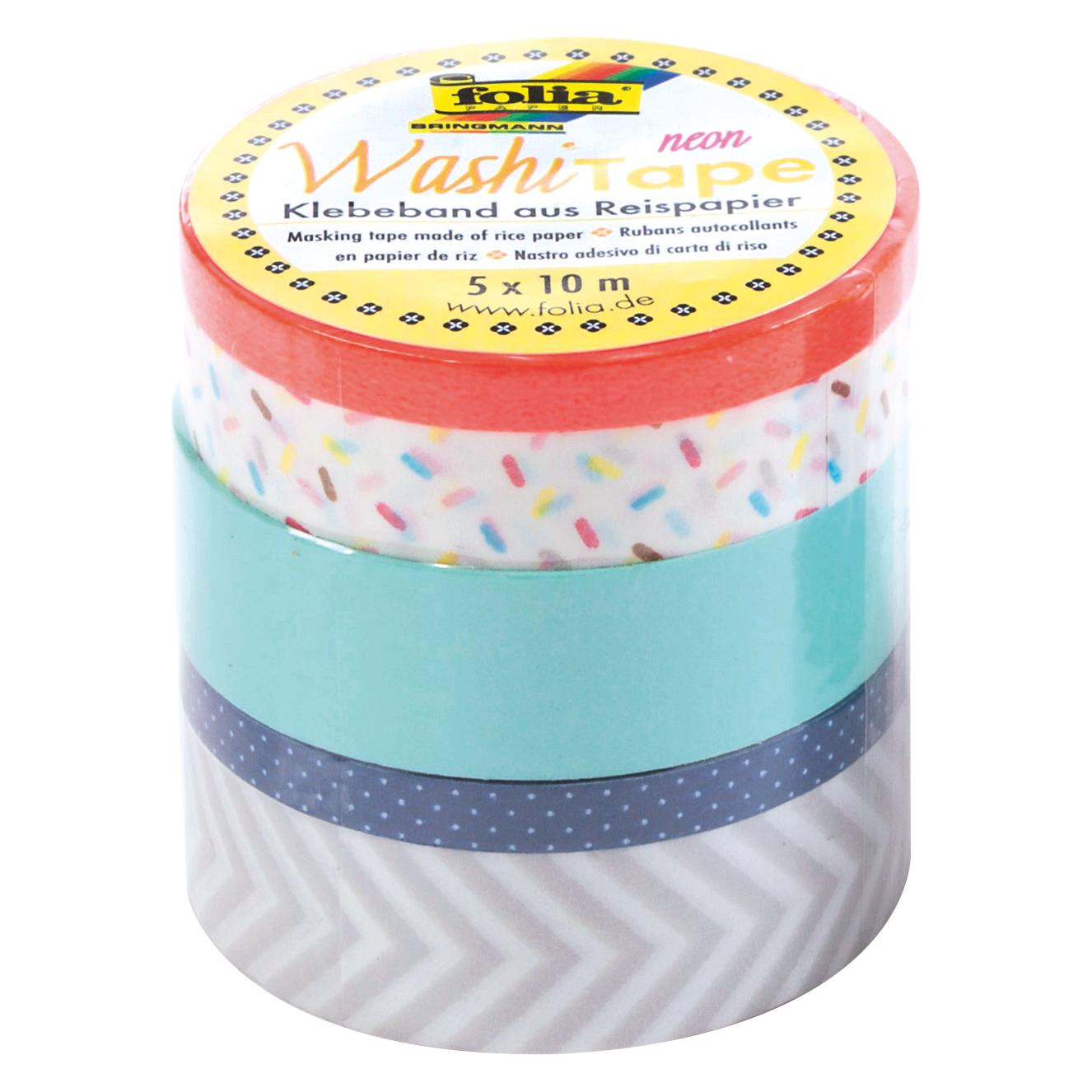Folia Washi-Tape 5er Set NEON ORANGE (38650735)