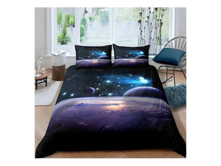 LuxusKollektion Kinderbettwäsche Bettwäsche Set 3tlg 200x200cm Weltraum