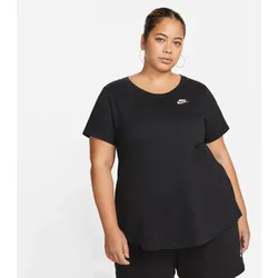 NIKE Sportswear Club Essentials Oversize T-Shirt Damen 010 - black/white 1X