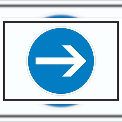 HB-Druck Schild Fahrtrichtung hier rechts Symbol A6 (105x148mm)