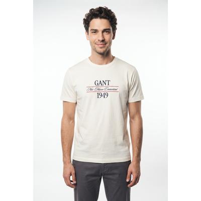 T-Shirt GANT "GRAPHIC", Herren, Gr. 3XL, cream, Jersey, Obermaterial: 100% Baumwolle, normal normal, Rundhals, Shirts T-Shirt