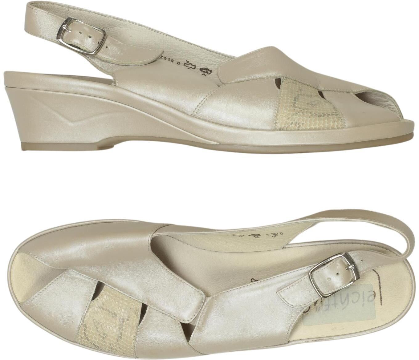Semler Damen Sandalen, Beige, Gr. EU 42 (UK 8), Leder - Second Hand
