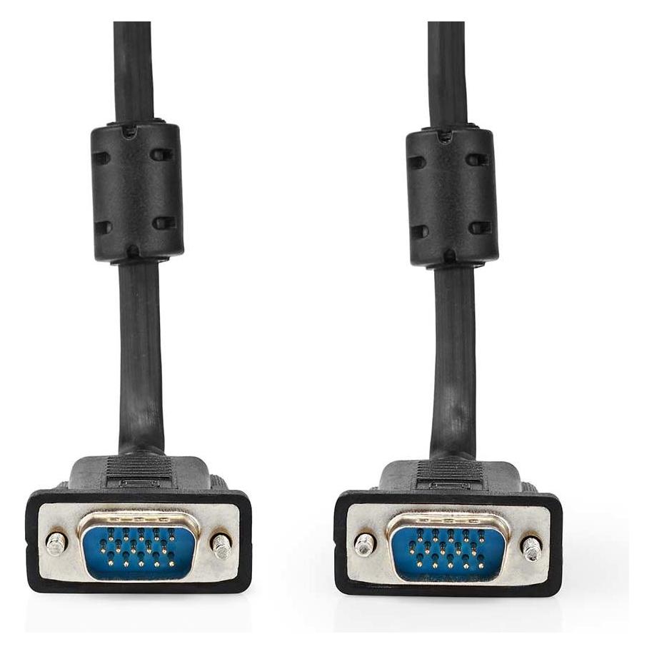 Nedis VGA-Kabel | VGA Stecker | VGA Stecker | Vernickelt | Maximale Auflösung: 1280x768 | 2.00 m | R (2 m) (CCGL59000BK20)