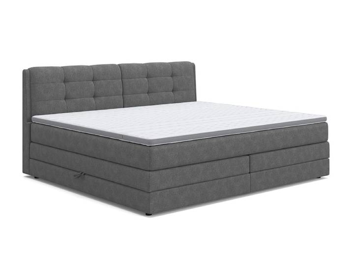 Boxspringbett BOGOTA dunkelgrau 160x200cm fest