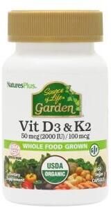 NaturesPlus Garden Vitamina D3&K2 60 Cápsulas