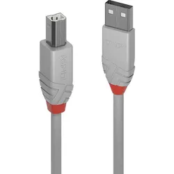 Lindy 36683 USB Kabel USB 2.0 2 m USB A USB B 0,48 Gbit/s Grau
