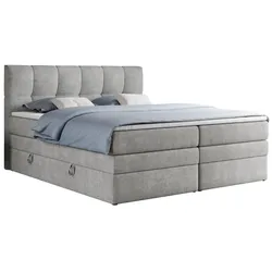 BOXSPRINGBETT ALVIN KING 140/200 Hellgrau Struktur - H4