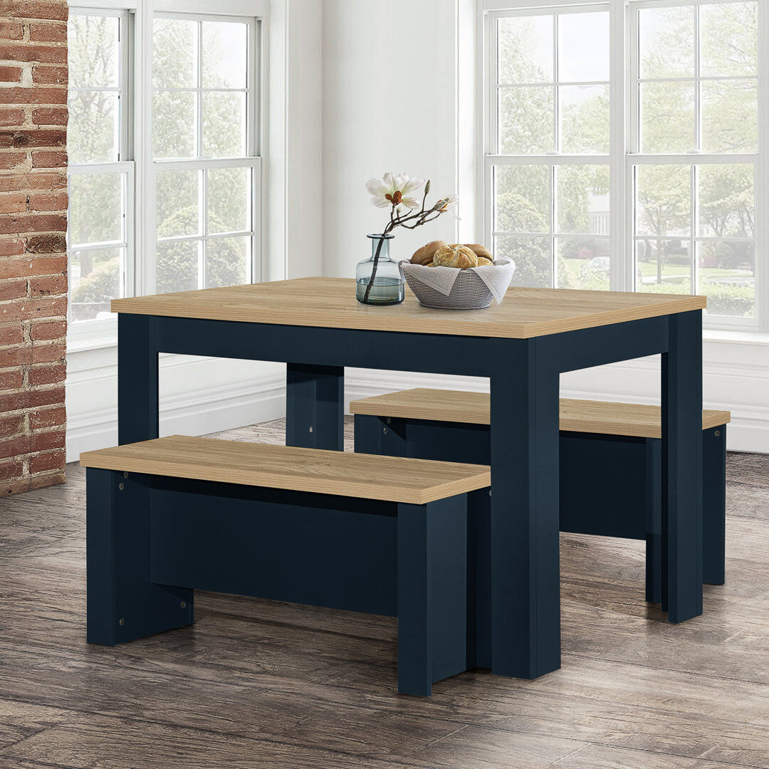 August Grove Napanoch 4 -Person Dining Set Navy 4