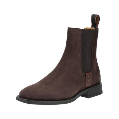 Stiefelette GANT "Gant Stiefelette Nubukleder/Textil", Damen, Gr. 39, espresso, Nubukleder, Textil, Schuhe Stiefelette
