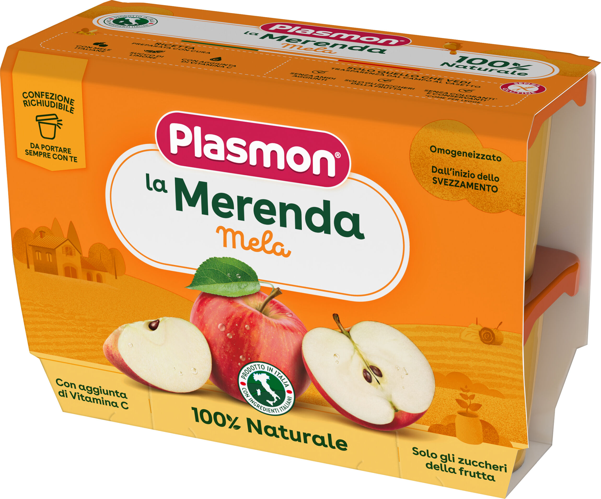 Plasmon Omogeneizzati Di Frutta Sapori Di Natura Alla Mela 4x100 g +4m