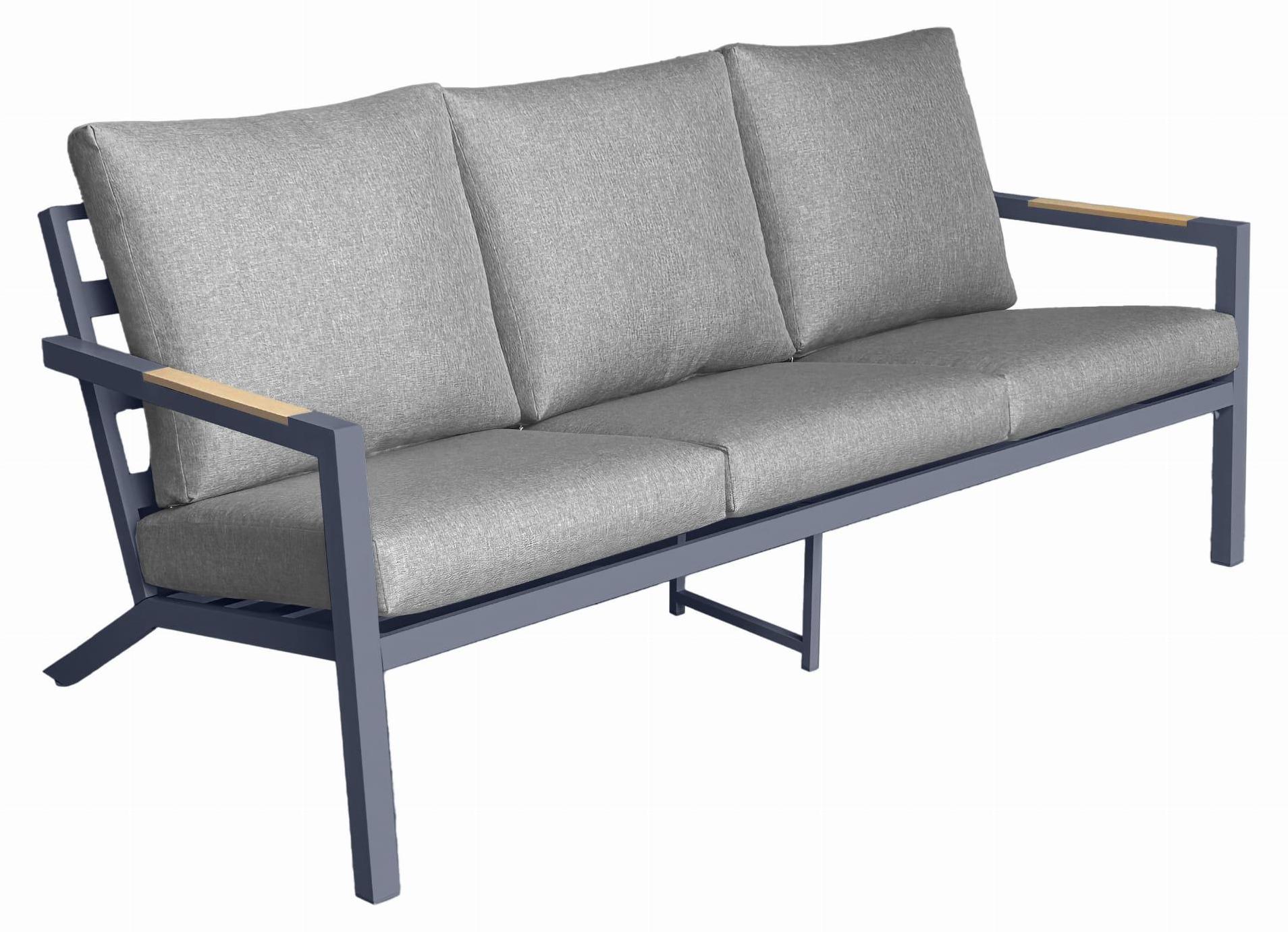 Bellogriardino | Sofa Garten Misterioso - Grau - 190 Cm - 3-sitzer - Bequemes Balkonmöbel