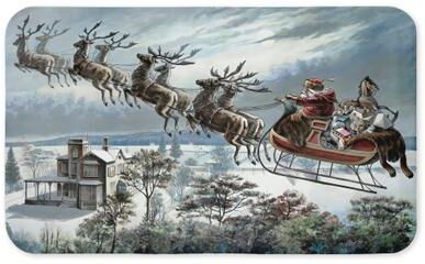 "Stupell Santa Sleigh Over Cabin Printed Anti-Fatigue Floor Mat, design by Arlington Prints, 30""x18"""