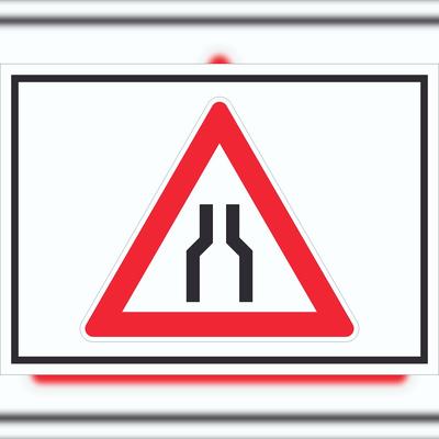 HB-Druck Schild Achtung Verengte Fahrbahn Symbol A4 (210x297mm)
