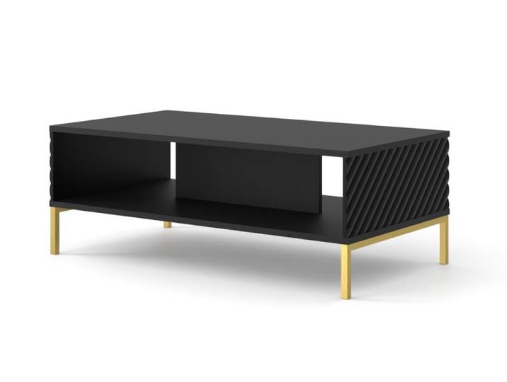 Table basse effet bois Noir