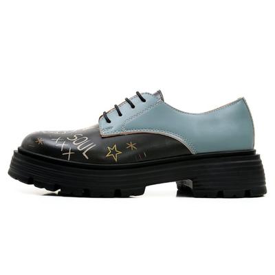 Ballerina DOGO "Brooklyn Radiant-Child Damen Halbschuhe", Damen, Gr. 40, Normalschaft, blau (schwarz), Lederimitat, Schuhe Ballerina, Handgefertigt