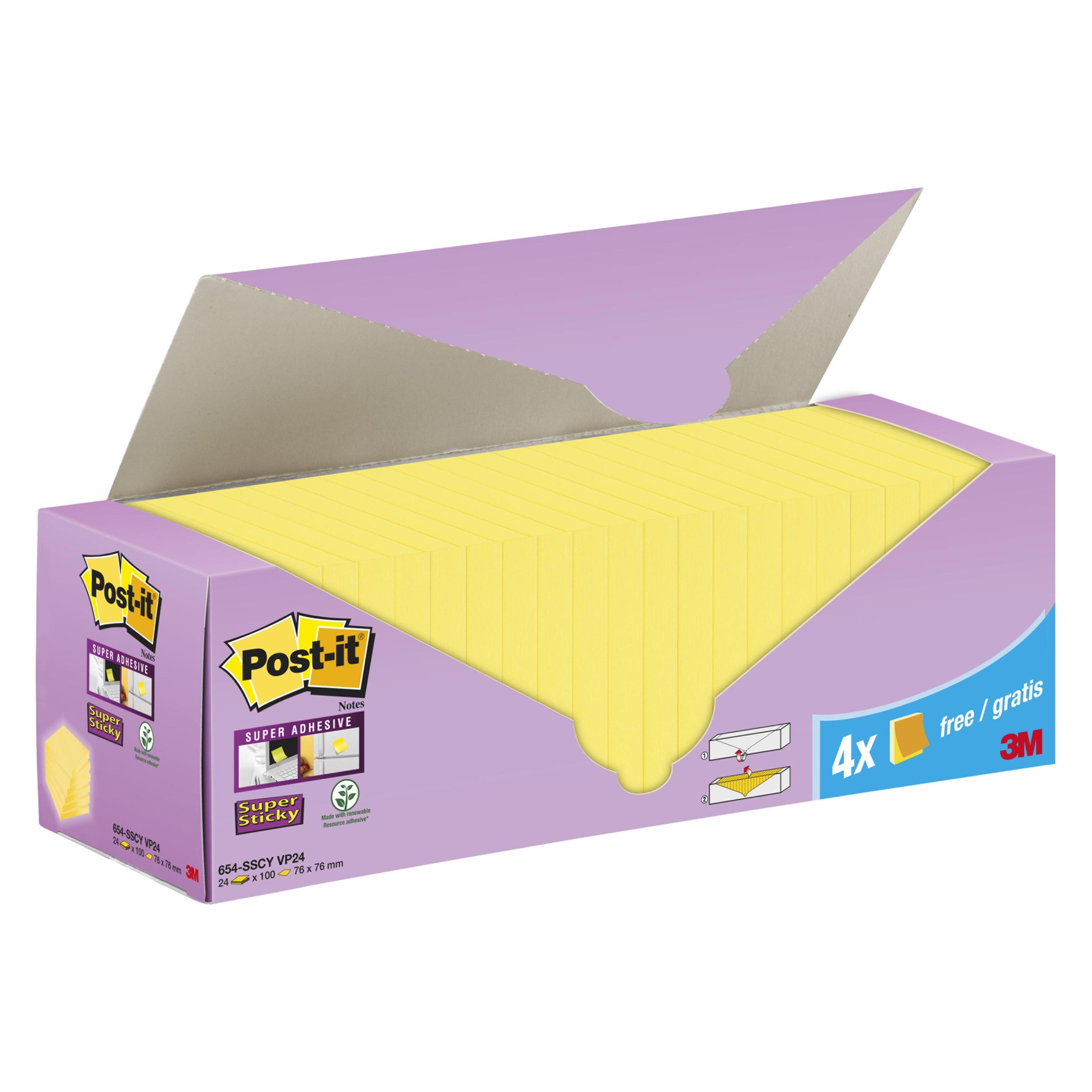 Post-it Super Sticky (76 x 76 mm) (654-SSCY VP24)