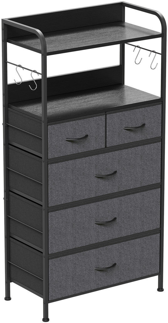 Rio 60 cm W Chest of Drawers Gray 119.5cm H X 60cm W X 30cm D