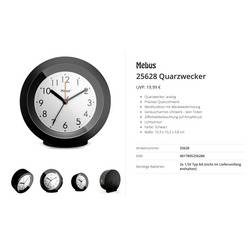 Mebus 25628 Quarz Wecker Schwarz