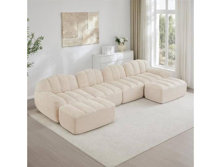 Canapé modulaire - KOMHTOM - Canapé modulable U - 4 places - 2 ottomans - assise profonde