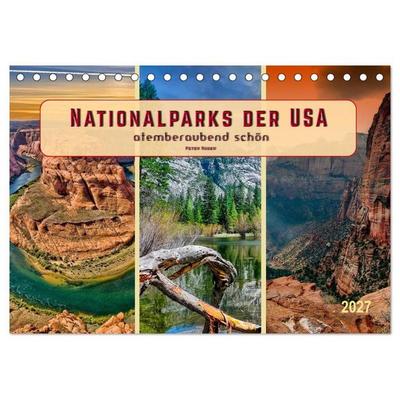 Nationalparks der USA - atemberaubend schön (Tischkalender 2027 DIN A5 quer), CALVENDO Monatskalender
