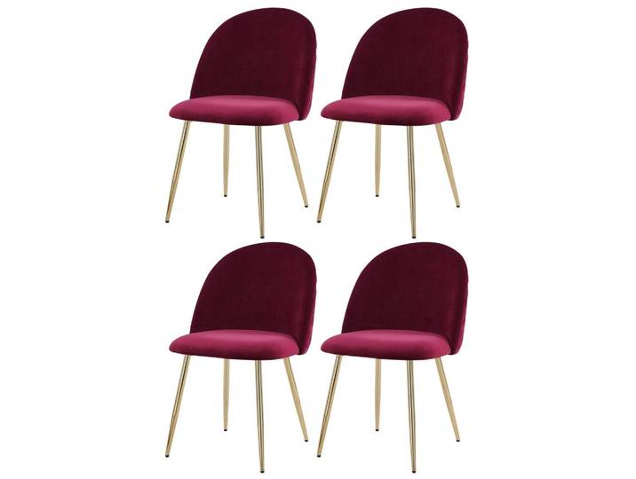 Polsterstuhl Artdeco Bordeaux, Beine Gold