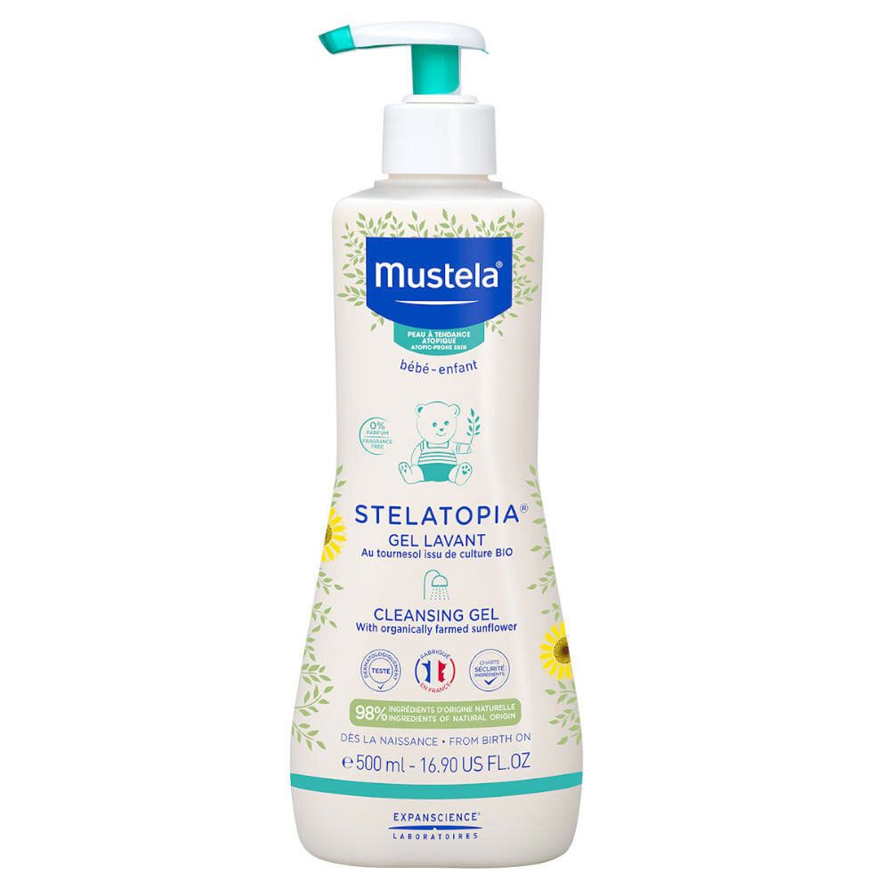 Mustela Stelatopia Reinigende Gel Atopische Huid 500ml 500 ml Waschgel
