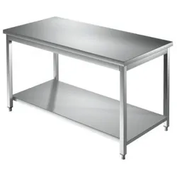 Edelstahl Arbeitstisch 1400 x 700 - mit Grundboden - IDEAL