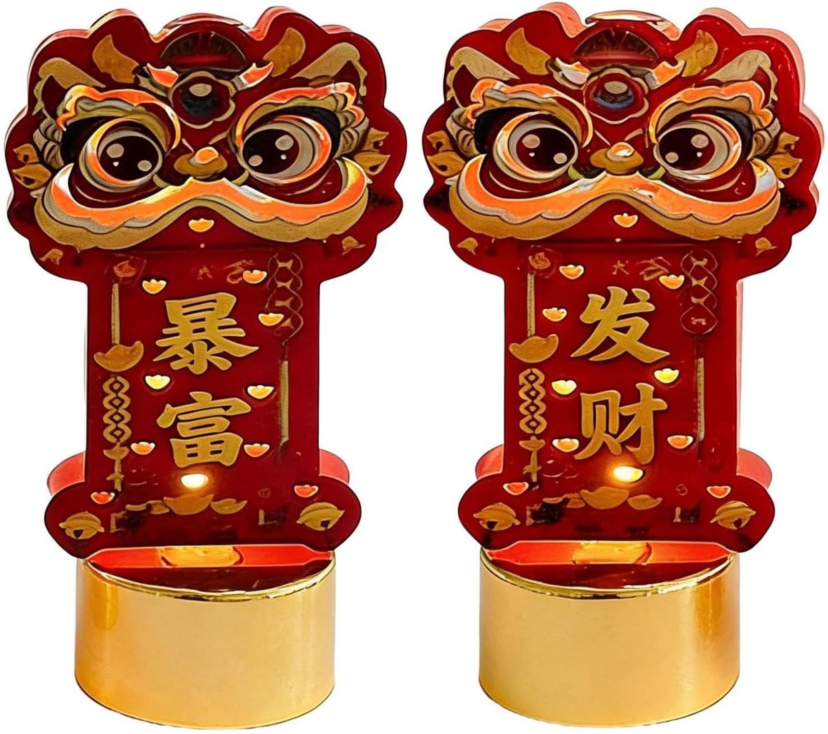 Decoratieve LED Kaarsen met Culturele Symbolen - Vlamloze Ornamenten - 93 x 52 cm