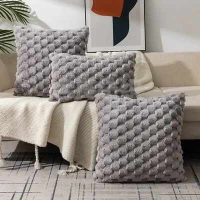 Perfect Picks Market "Snowflake Velvet Throw Pillow Cover For Sofa & Living Room Decor gray 19.69"" 19.69'' Inches"