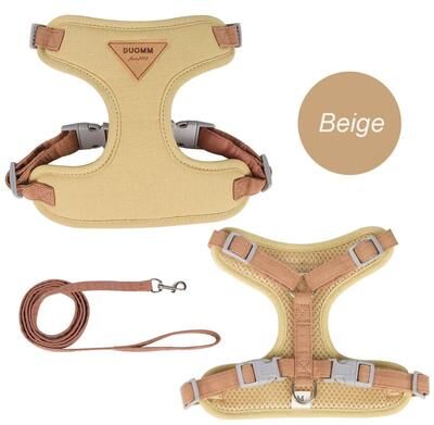 Uplift Treasures Breathable Cat And Puppy Harness Set beige m advise 7 10kg