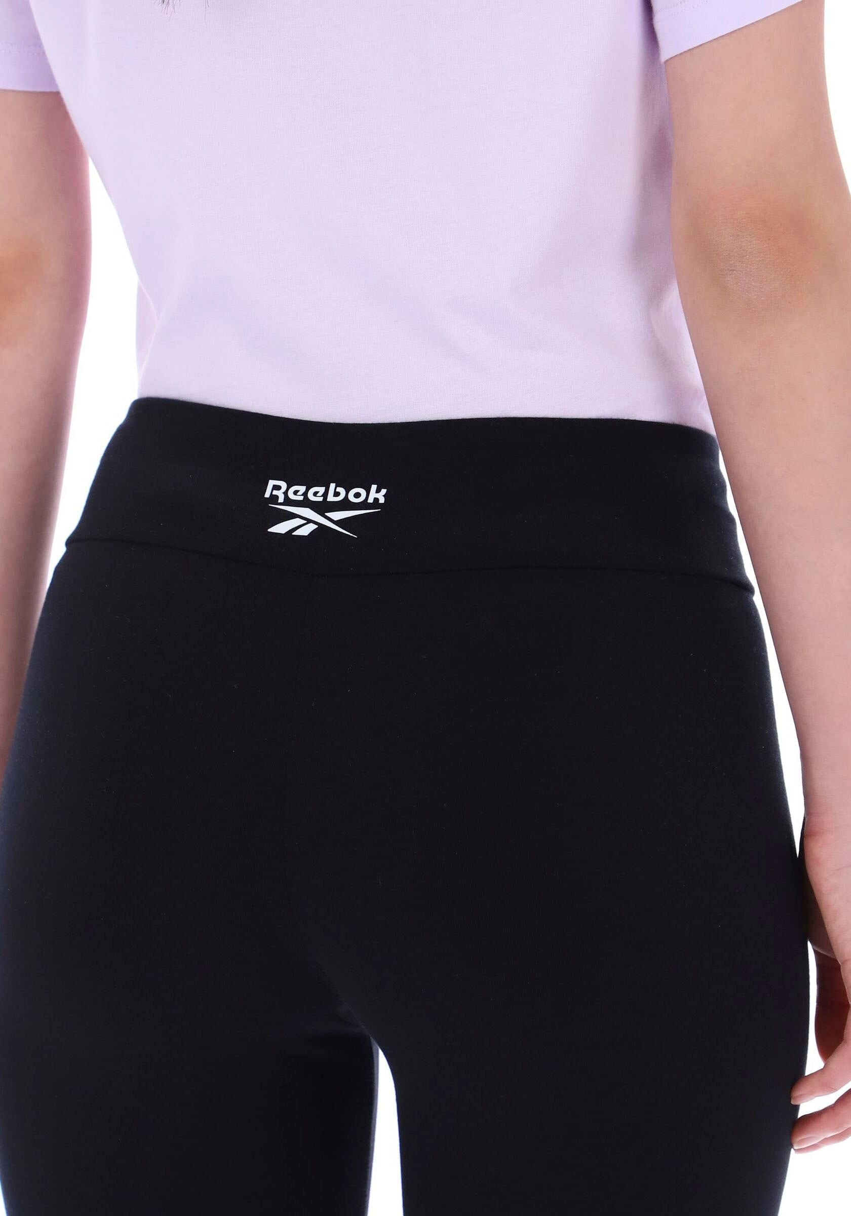 Leggings REEBOK "BRIE SMALL LOGO LEGGING", Damen, Gr. S, N-Gr, schwarz, Obermaterial: 95% Baumwolle, 5% Elasthan, Hosen Leggings, Leggings-Form, aus Baumwolle und Elasthan, in den Grössen XS bis XXL schwarz S, N-Gr