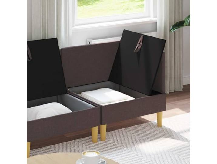 KTHLBRH Modulares Sofa-Set mit Stauraum, 4-teilig, Dunkelbraun Langlebiger Stoff, modulares Design, abnehmbare Kissen, einfache Reinigung für Wohnzimmer