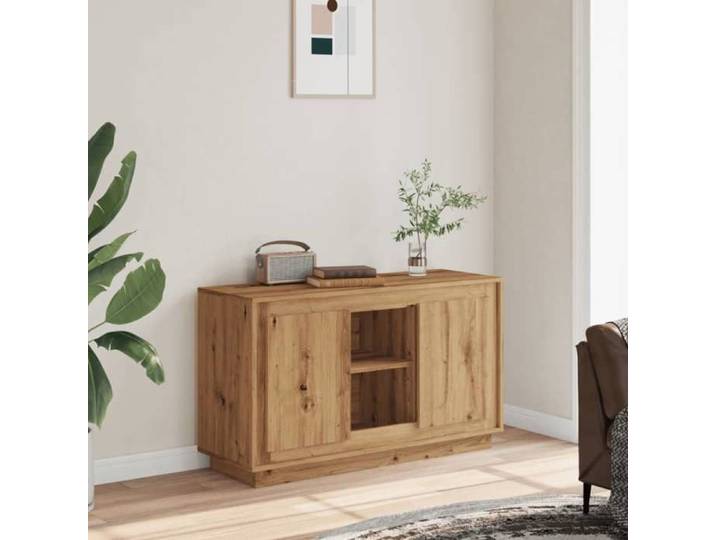 Réduction FR - Buffet Bas enfilade - Commode salon chêne artisanal 102x35x60 cm - Aspect Bois d'ingénierie -227738