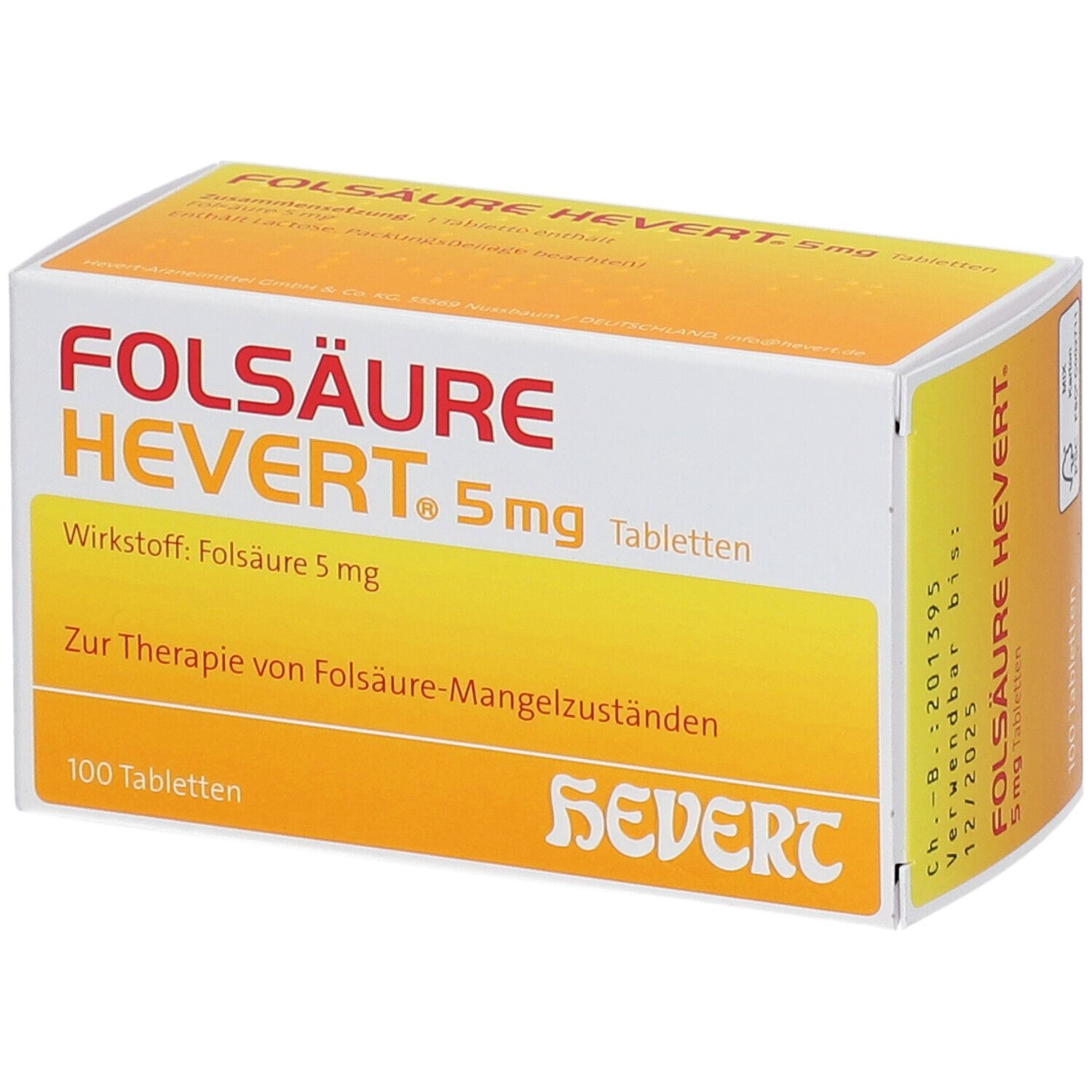 Folsäure Hevert 5 mg Tabletten 100 St