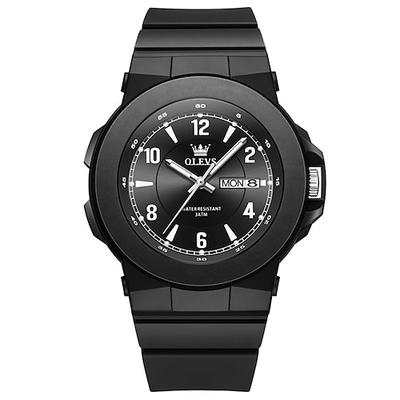 OLEVS Herren Quarzuhr Kreativ Minimalistisch Luxus Großes Ziffernblatt leuchtend Kalender Datum Datum Woche Silikongel Beobachten