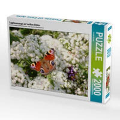 CALVENDO Puzzle Tagpfauenauge auf weißen Blüten | 2000 Teile Lege-Größe 90x67cm Foto-Puzzle für glückliche Stunden