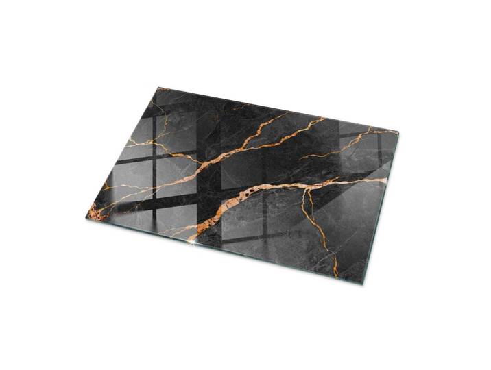 GLASPLATTE 100x70 cm Marmormuster mit Adern