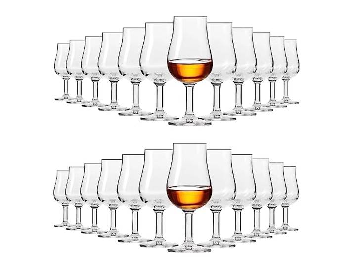 KIAPPO Whisky Verkostungsgläser 100 ml - 24 Stück Wiskeygläser Set - Gläser & Trinkgeschirr - Cocktailgläser - Schnapsgläser - Kristallgläser - Geschenke für Männer