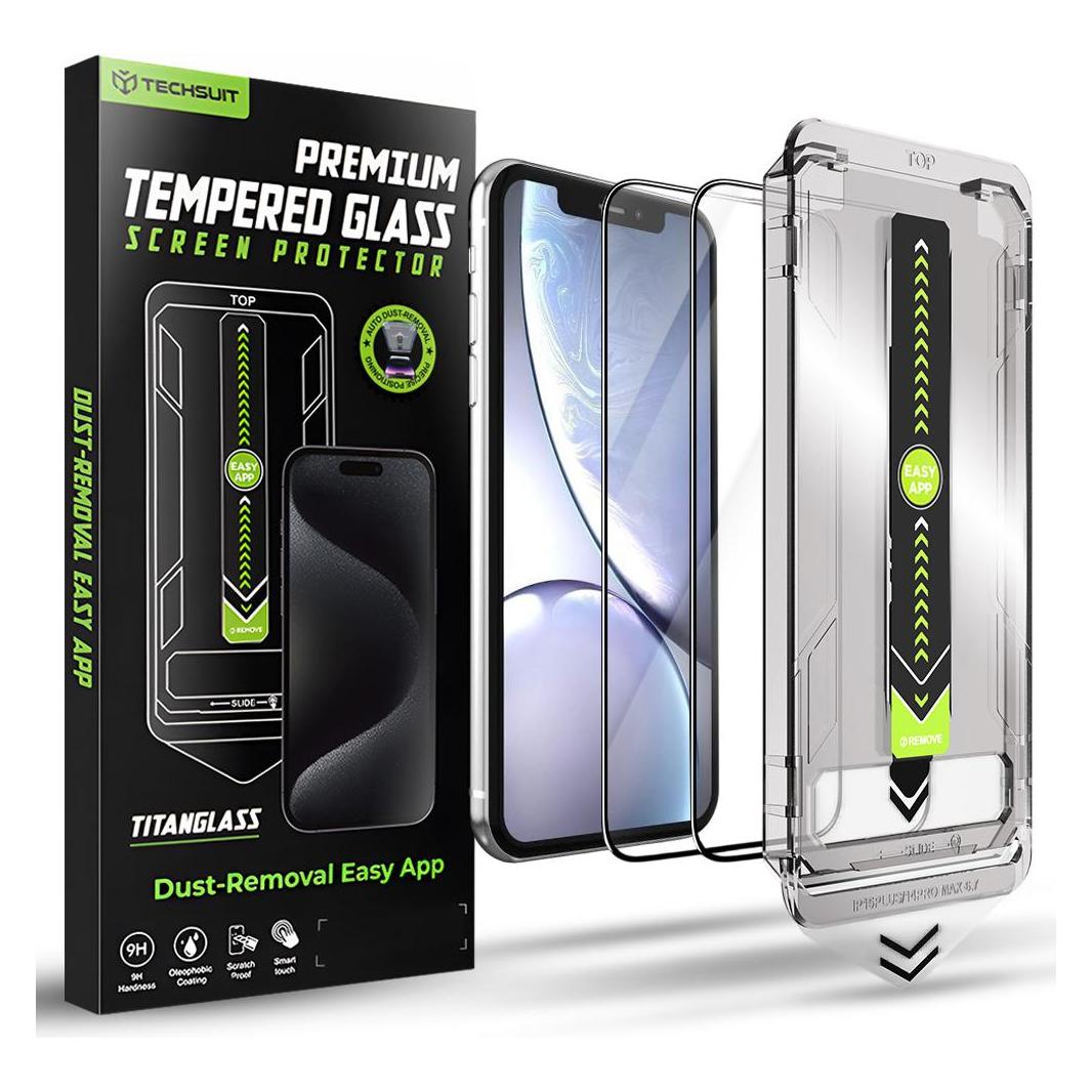 Techsuit - TitanGlass FullCover (2 pack) - iPhone XR / iPhone 11 - Black (2 Stk., Apple iPhone 11, Apple iPhone XR) (58823587)