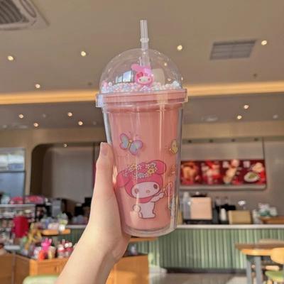 Sanrio Melody Double Layer Straw Water Bottle 450ml melody