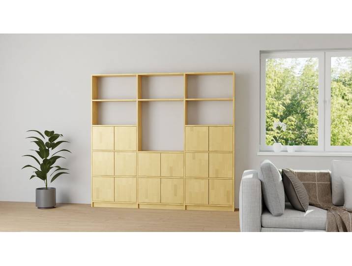 Stylische TV Wand - TV-Regal nach Maß Buche