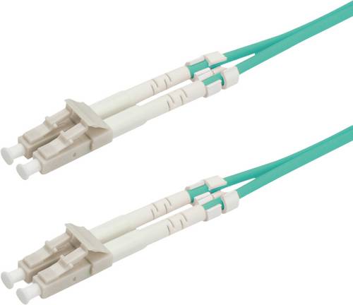 Roline 21.15.8701 Glasfaser LWL Anschlusskabel 1.00m Türkis [1x LC-Stecker - 1x LC-Stecker] 50/125 µ Multimode OM3
