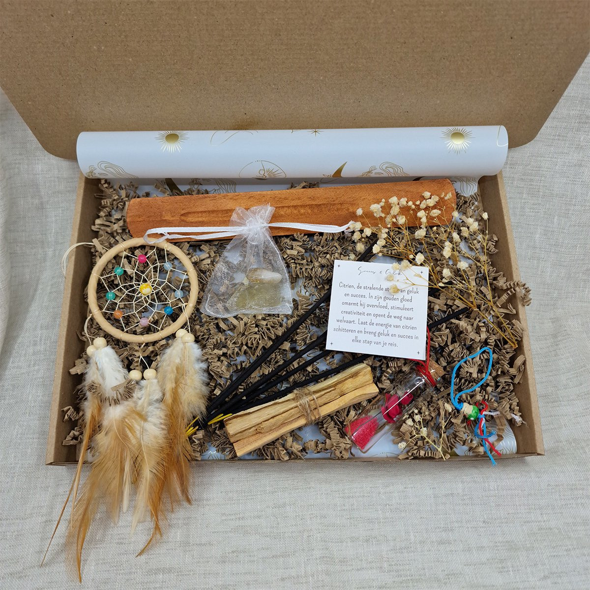 Moonlie Cadeauset Succes en Geluk Midi - Spiritueel Edelstenen Cadeau