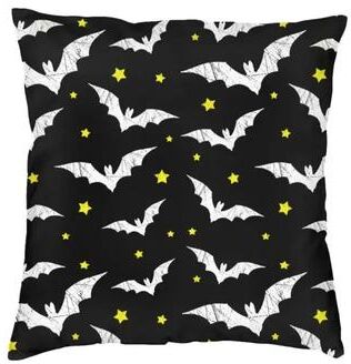 Uplift Essentials Pastel Goth Pink & Black Bats Throw Pillow Cover For Halloween Decor style 11 22x22 In