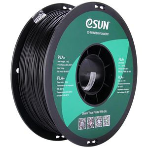 eSUN Filament PLA+, schwarz, 1,75mm, biobasiert, geruchsarm, 1kg Spule